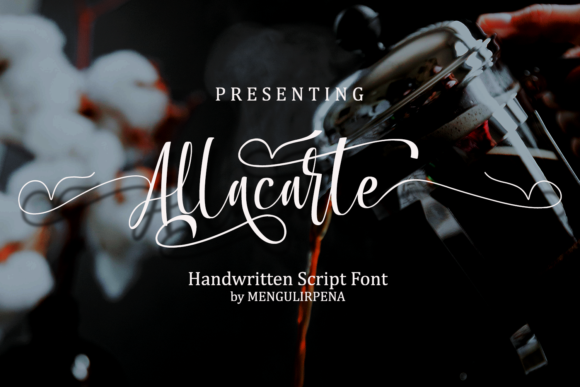 Allacarte: A Handwritten Script Font for Beautiful Crafted Products